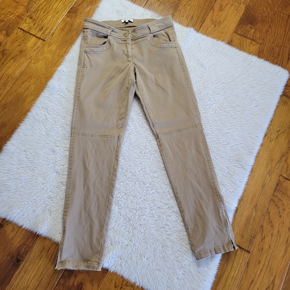 Emerson Fry Pants - Emerson Fry Skinny Twill Pants Jeans Women's 0 Calf Zip Slim Light Brown
